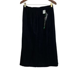 Black Velvet Longline Midi Skirt BRIGGS Vintage USA NWT Size 12